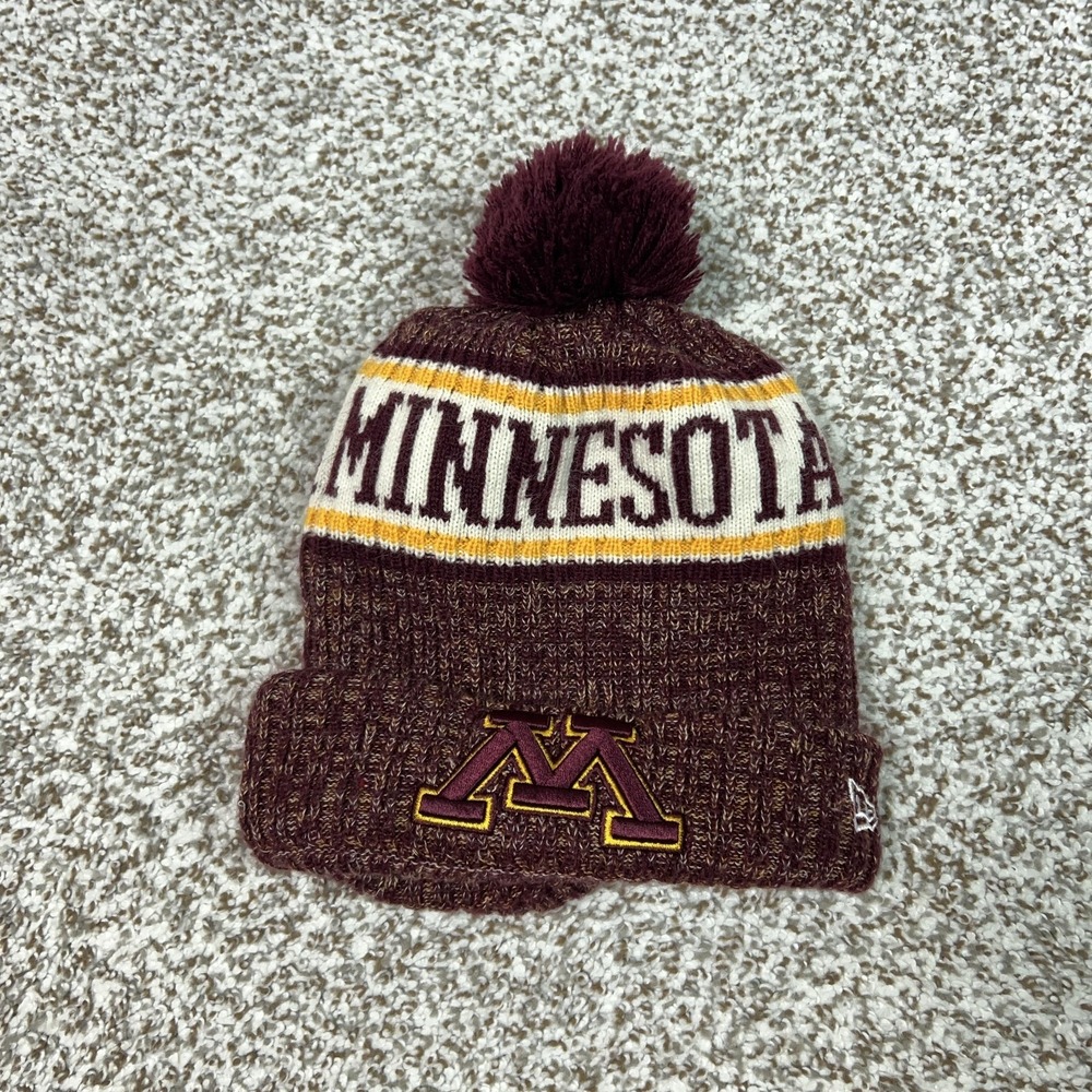 Minnesota Golden Gophers Hat Beanie Boys One Size Red NCAA Football New Era